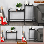 Small Entryway Table Skinny Console Table for Hallway Living Room Table Set of 2 Wood Black Modern Night Stand for Dorm Office Bedroom
