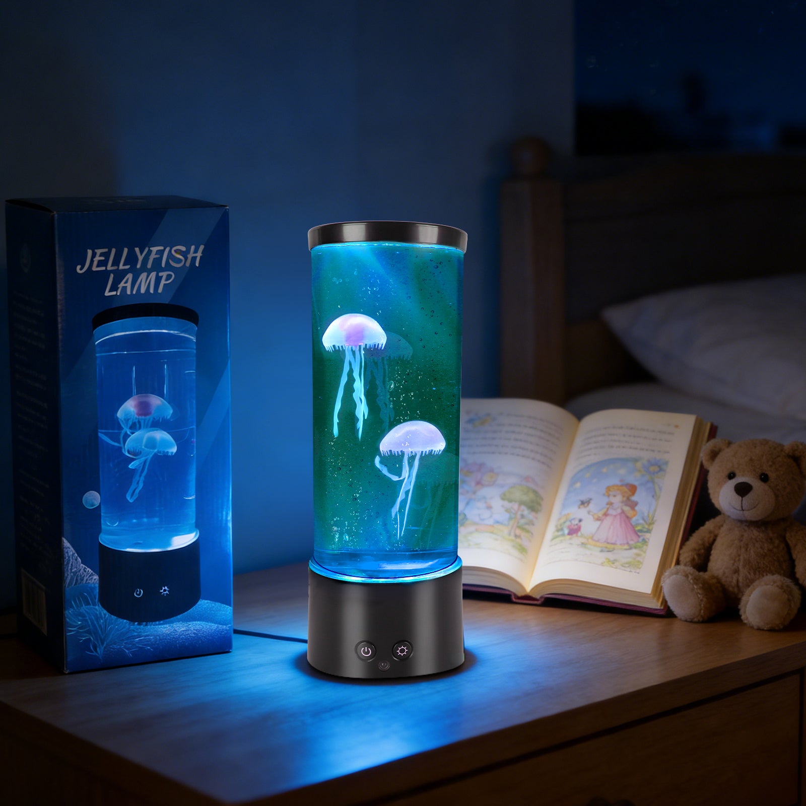 Jellyfish Lamp - Color Changing Artificial Fish Tank w/ Remote, USB/Battery Powered