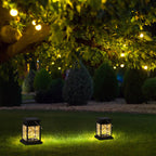 4-Piece Set Outdoor Decorative Solar Mason Jar Hanging Lanterns, Waterproof Warm White Fairy Lights for Patio and Garden Decor