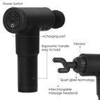 Deep Tissue Massage Gun with 4 Heads & 4 Speeds, Portable Percussion Muscle Massager for Pain Relief & Recovery