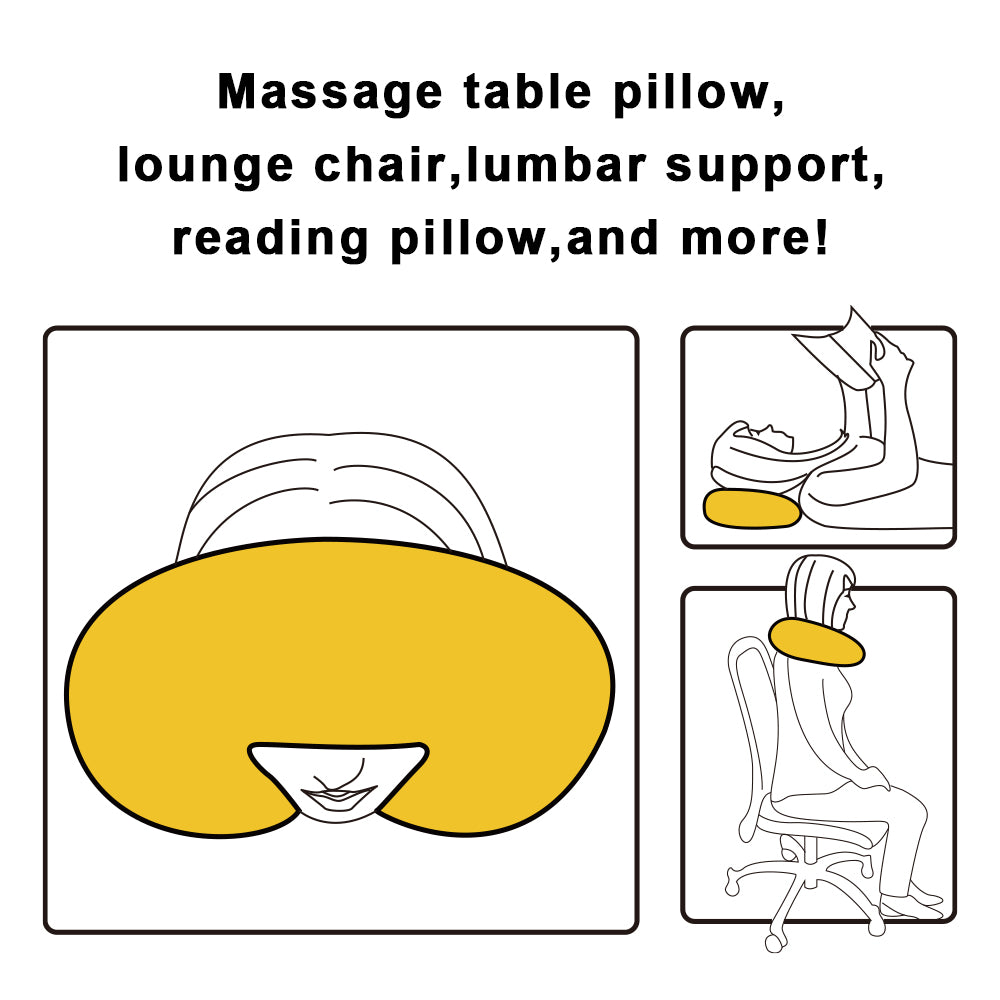 Beige Memory Foam Travel Neck Pillow - Soft U-Shaped Support Pillow for Airplane & Car