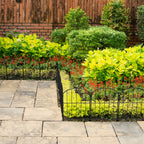 10-Pack Arch Garden Fence with Plastic Stakes, No-Dig Metal Pet Barrier for Flower Bed Border