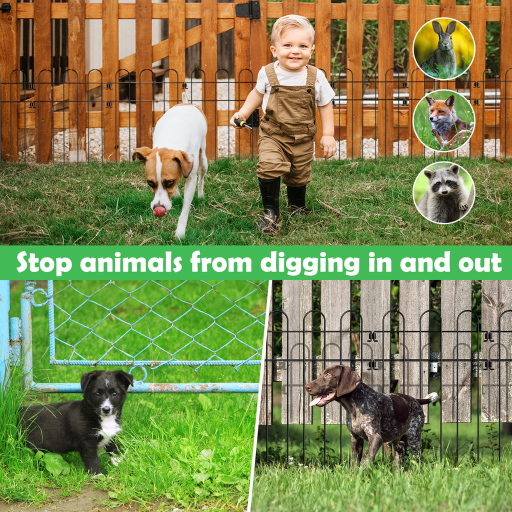 10/20/30 Pack Decorative Garden Fence, 16.5in H Rustproof Metal Wire Animal Barrier for Dogs & Rabbits, Border Fence for Landscaping