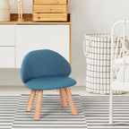 Comfortable Blue Accent Chair with Backrest, Stationary Vanity and Makeup Seating for Home Office, Bedroom, or Dining Area