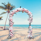 7FT Gothic Metal Garden Arch Arbor - Heavy Duty Trellis for Climbing Plants - Elegant Wedding Arch for Outdoor Ceremonies