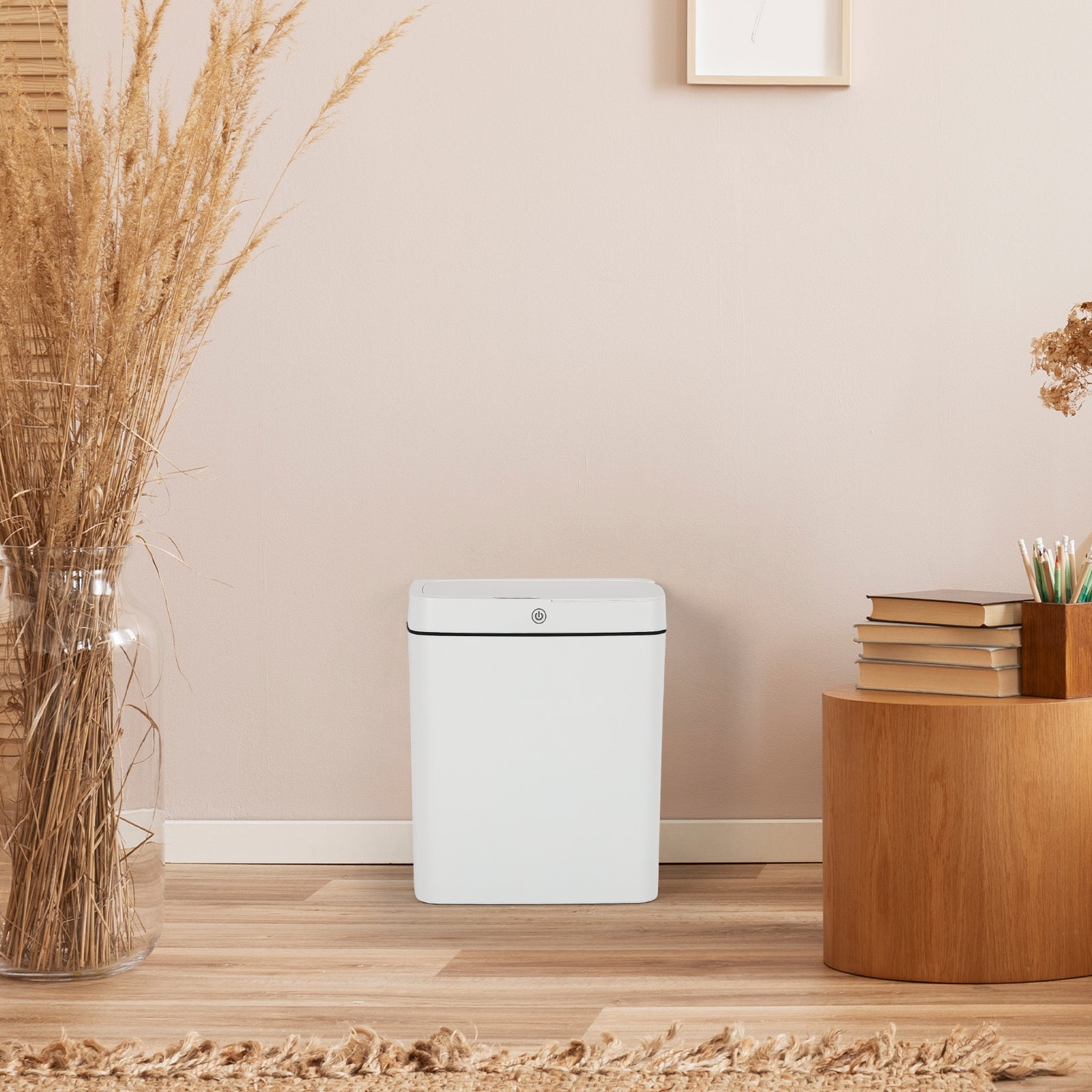 3-Mode Intelligent Sensor Trash Can - Automatic Touchless Garbage Bin with Battery Operation - Modern White Wastebasket for Bedroom & Bathroom