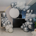 8ft Round Gold Balloon Arch Stand, Metal Circle Backdrop Frame for Wedding & Birthday Party