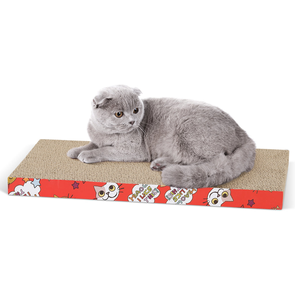 2-Pack Reversible Cat Scratcher Cardboard, Durable Corrugated Scratching Pad & Lounge for Cats