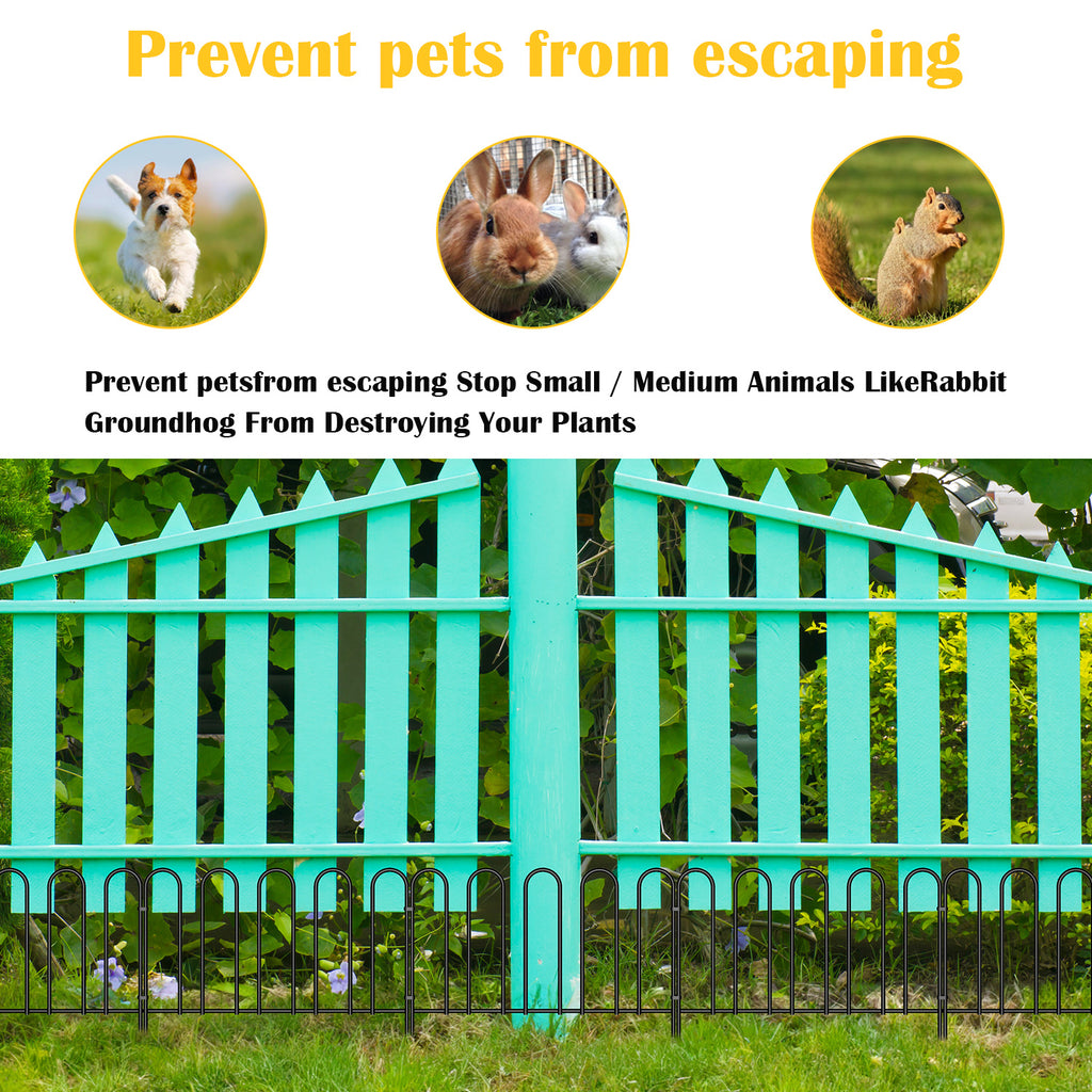 7/18 Pack Decorative Garden Fence 16.9in (H), Rustproof Landscape Wrought Iron Metal Wire Border Animal Barrier for Dog, No Dig Fencing, Flower Bed Edging for Yard Patio Outdoor Decor