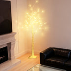 2-Pack 4FT Lighted Birch Trees with Fairy Lights - Plug-in Artificial Christmas Twig Trees for Indoor/Outdoor
