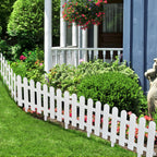 24 Pieces of Garden Fence, White Plastic Decorative Fence, Anti-digging Cats and Dogs, Suitable for Gardens, Outdoors, Corridors, Courtyards, White
