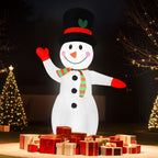 8FT Giant Christmas Inflatable Snowman with Waving Arm & LED Lights, Outdoor Winter Yard Decor