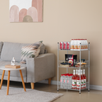 3-Tier Vertical Water Bottle Organizer - Freestanding Metal Drink Storage Shelf for Pantry, Silver