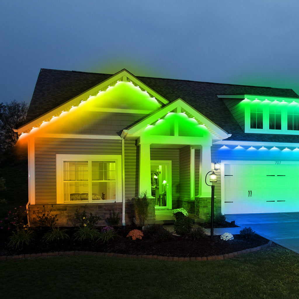 Smart RGB Eaves Lights (49ft), APP & Remote Controlled Waterproof LED Outdoor Holiday Lights