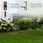10-Pack Decorative Garden Fence Panels, Rustproof Metal Flower Bed Border, Interlocking Patio Fencing for Yard Landscape and Animal Barrier,