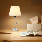 Modern Chrome USB Charging Bedside Lamp，Multi-Functional Table Lamp with Dual Ports.