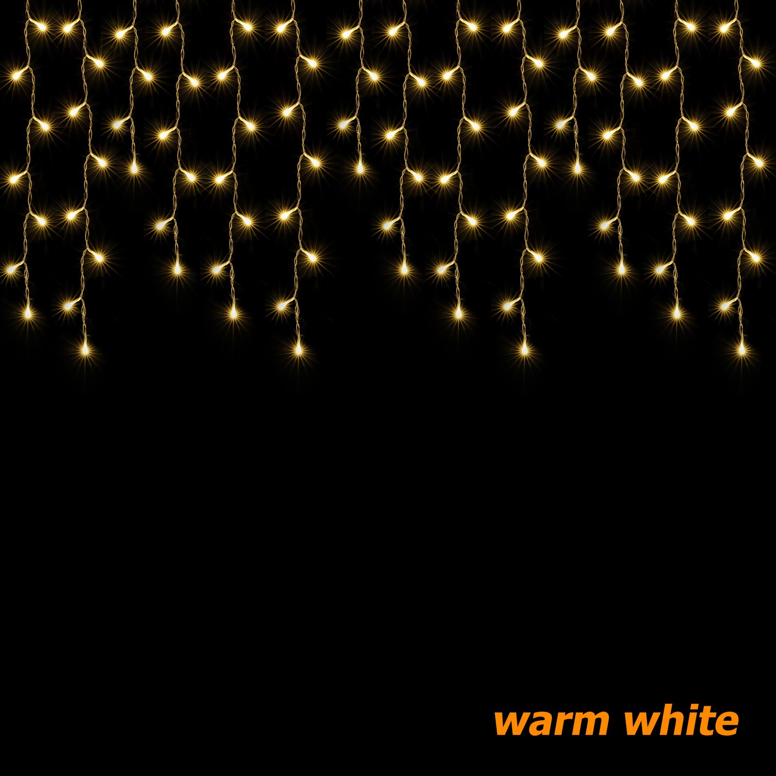 33FT 400 LED Warm White Icicle Lights - 8 Modes Hanging Fairy Lights for Patio & Wedding Decoration
