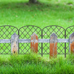 Decorative Lattice Garden Fence - Square Rustproof Metal Wire Fencing - Animal Barrier for Patio & Flower Beds,
