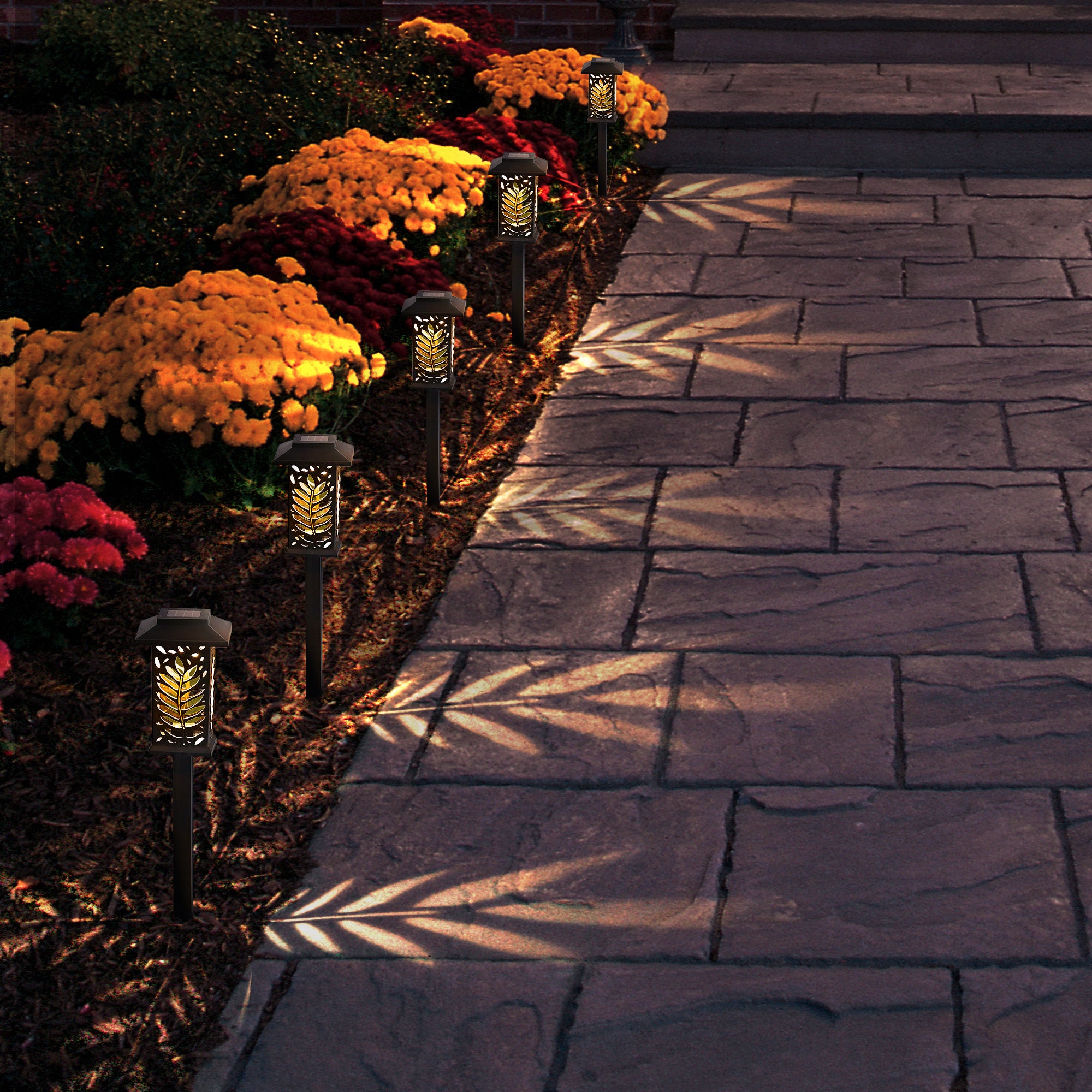 6 Pack Solar Lights Outdoor Bright Solar Pathway Lights Decorative Solar Waterproof Solar Powered Led Landscape Garden Lighting for Path Yard Walkway