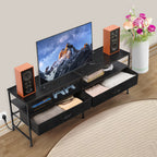 TV Cabinet. Suitable for TVs Up To 55 in. Entertainment Center, Industrial Media TV Cabinet Table. with Open Storage Shelves for Living Room, Bedroom TV Stand, Black