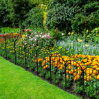 10-Pack Arched Garden Fence Panels, 22"H x 10ft L Rustproof Wire Edging with Stabilizing Plastic Stakes