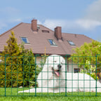 20ft Green Metal Garden Fence for Pets & Landscaping - Easy Assembly Rustproof Grid Fencing, Small Animal Barrier for Outdoor Yards & Flower Beds