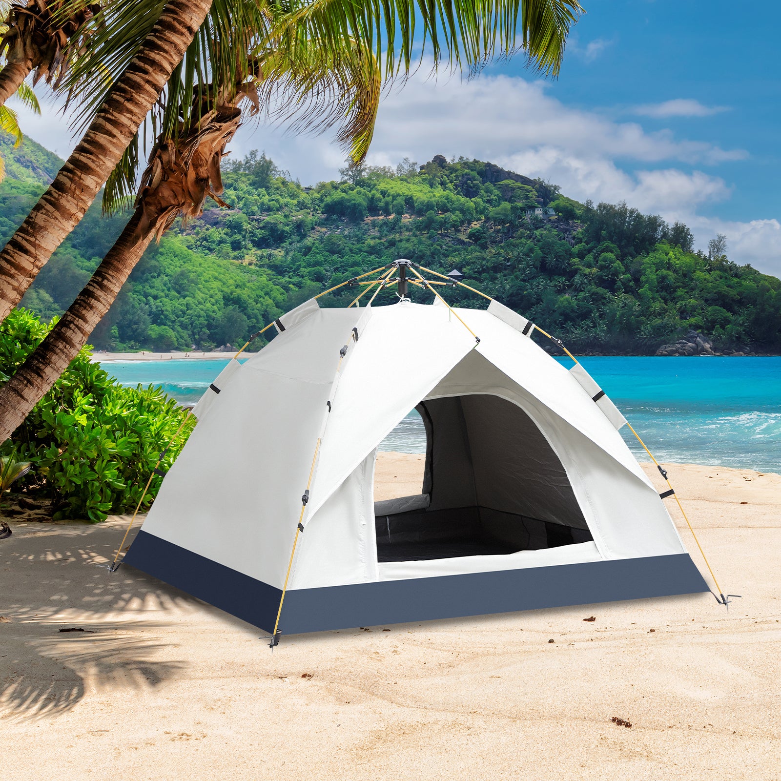 4-Person Instant Pop-Up Camping Tent, Waterproof Lightweight Outdoor Tent for Backpacking & Hiking