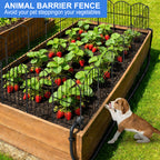 24" (H) x 10ft (L) Decorative Garden Fence - 10-Panel Rustproof Metal Border for Animals & Flower Beds, No-Dig Easy Install Yard Fencing, Arched