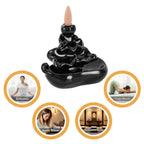 1 Pc Backflow Incense Burner With 10 Incense Cones, Heat-resistant & Easy To Clean, Suitable For Bedrooms, Living Rooms, Yoga Studios, Meditation, Black Home Decor, Tabletop Decorative Aromatherapy, Gift