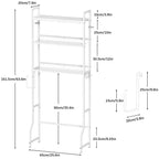 3-Tier Over the Toilet Storage Rack, Freestanding Space-Saving Bathroom Organizer, White Metal Shelf