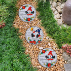 2 Pack Gnome Garden Stepping Stones, 10 Inch Decorative Path Stones with Bless this Home for Yard Patio & Walkway