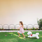 35-Panel Garden Fence Border - Arch & Diamond Design No-Dig Animal Barrier - Decorative Metal Fencing for Patio & Lawn