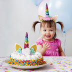 Vibrant Unicorn Horn Topper with Floral Details and Eyelashes for Birthdays, Weddings, and Themed Parties