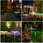 4 Pack Solar Garden Lights Outdoor RGB Solar Pathway Jellyfish Light Xmas Decor