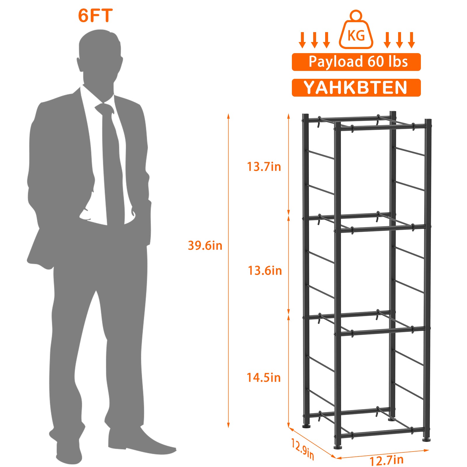 4-Tier 5 Gallon Water Jug Storage Rack - Vertical Heavy Duty Water Bottle Organizer Stand for Home, Office & Pantry, Easy Assembly