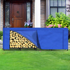 5.3ft Heavy-Duty Firewood Rack with Waterproof Cover, Weather Resistant Log Stacker for Outdoor Wood Storage, Large Capacity,