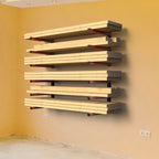 4 Pack Wall Mount Lumber Storage Rack, 3-Level Heavy-Duty Metal Wood Organizer, Garage Shop Lumber Storage Rack for Indoor/Outdoor Use