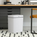 3-Mode Intelligent Sensor Trash Can - Automatic Touchless Garbage Bin with Battery Operation - Modern White Wastebasket for Bedroom & Bathroom