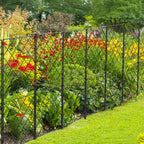 10-Pack Square Decorative Garden Fence - 37.5inch High Rustproof Metal Animal Barrier - Outdoor Garden Edging & Boundary Fencing for Dogs & Rabbits