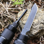 22-Inch Survival Axe Multitool, Folding Tactical Hatchet with Hammer, Flashlight, Compass and Flint for Camping and Hunting,