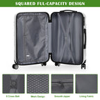 Luggage Sets 3 Piece Hardside Suitcases Sets with TSA Lock Double Spinner Wheels (20in/24in/28in, Black, Silver, Red