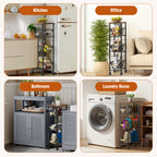 4-Tier Slim Rolling Laundry Cart - Narrow Slide-Out Storage Organizer with Baskets for Small Spaces,