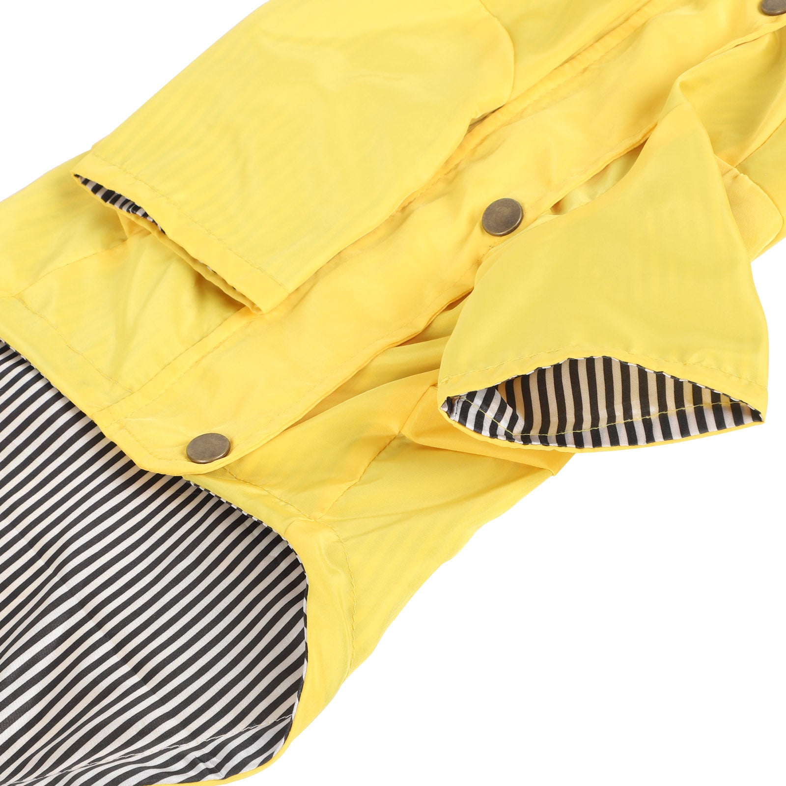 Waterproof Canary Yellow Pet Slicker with Adjustable Hood and Breathable Mesh Lining for Small Canines