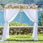 7FT Heavy Duty Metal Garden Arch Arbor - Steel Trellis for Climbing Plants & Wedding Ceremony Decor