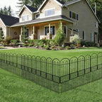 10-Pack Decorative Garden Fence Panels, Rustproof Metal Flower Bed Border, Interlocking Patio Fencing for Yard Landscape and Animal Barrier,