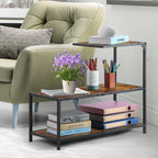 Sofa Side Table Narrow End Table for Small Space 3 Tier Side Table with Storage Shelf Slim Bedside Nightstand for Bedroom Living Room