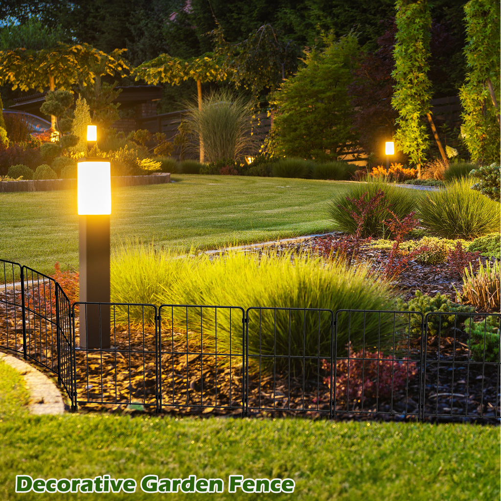 35-Pack Square Garden Fence, 22"H x 37ft L Rust-Resistant Metal Animal Barrier for Large Yards