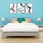 Modern Nightstand Lamp Set with Unique Metal Base， Decorative Bedside Lamps with Gold Ball Accent.