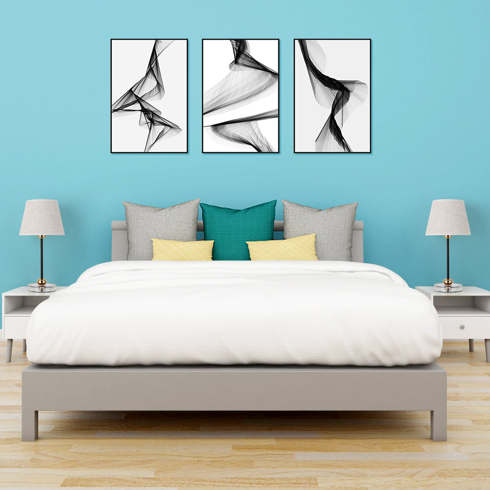 Modern Nightstand Lamp Set with Unique Metal Base， Decorative Bedside Lamps with Gold Ball Accent.