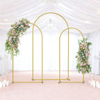 Set of 3 Metal Arch Backdrop Stands (7.3FT, 6.6FT, 6FT) - Wedding Arch Frame for Ceremony